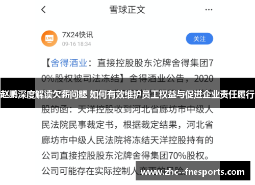赵鹏深度解读欠薪问题 如何有效维护员工权益与促进企业责任履行 赵鹏深度解读欠薪问题 如何有效维护员工权益与促进企业责任履行