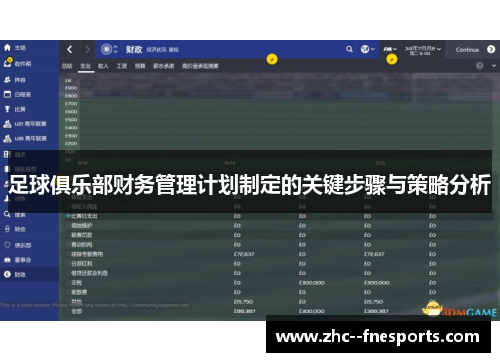 足球俱乐部财务管理计划制定的关键步骤与策略分析 足球俱乐部财务管理计划制定的关键步骤与策略分析
